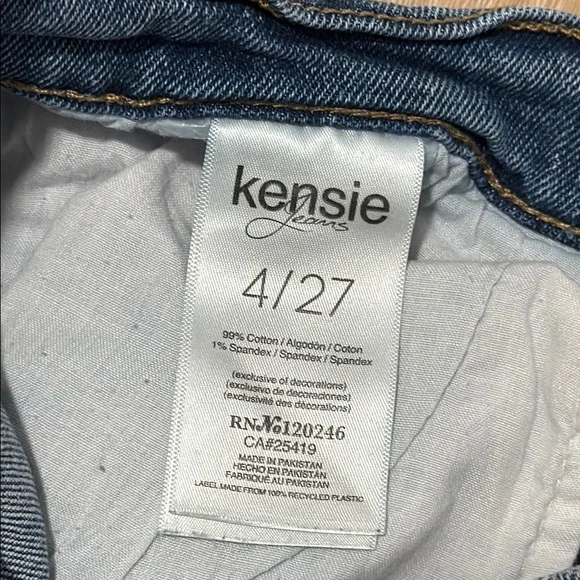 Kensie Blue Jean Shorts Distressed Frayed Hem - Picture 10 of 10